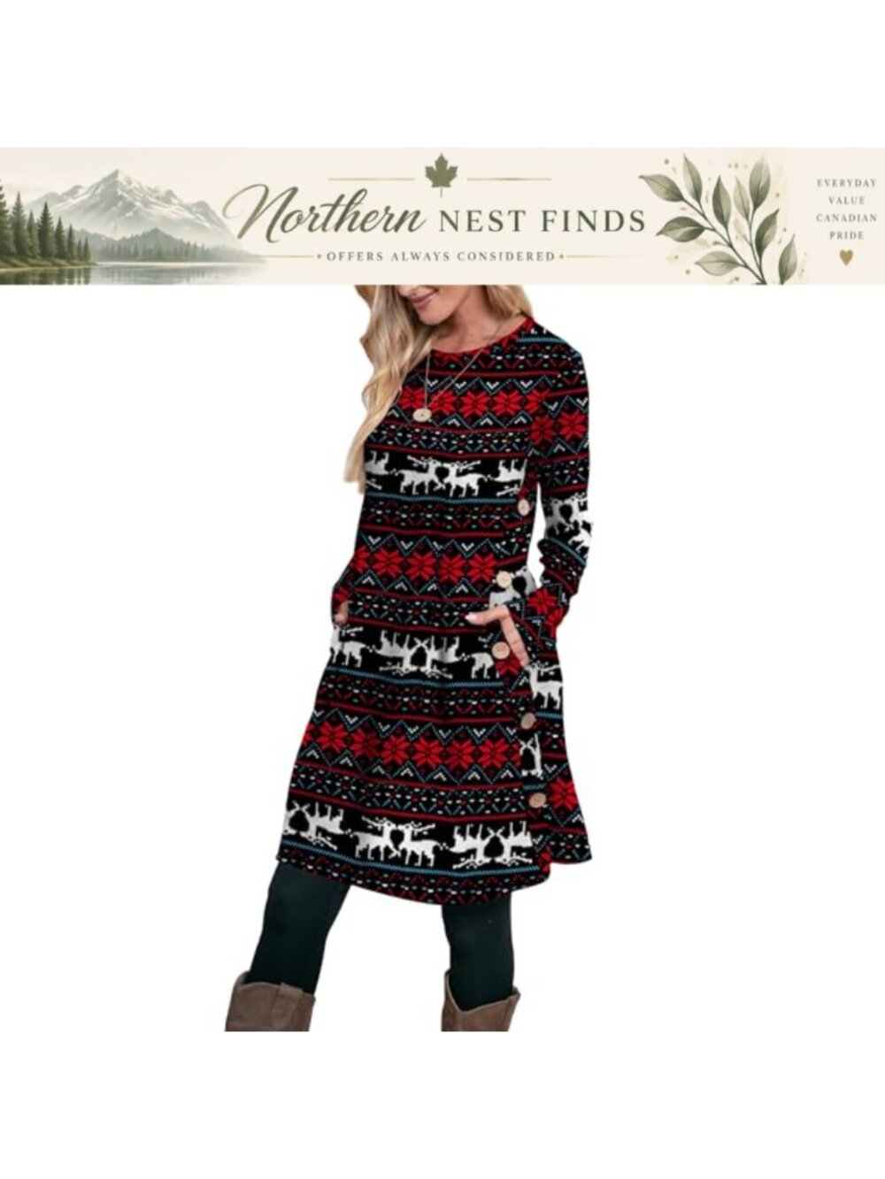 Long Sleeve Casual Fall Dress with Pockets Buttons Loose Fit Maxi